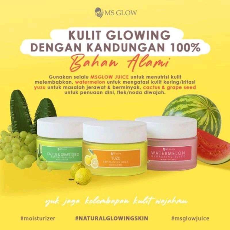 Jual Ms Glow Moisturizer Juice Watermelon, Yuzu, Cactus & Grape Seed
