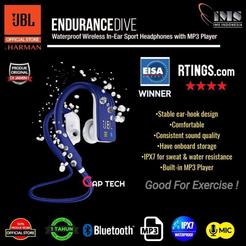 Jual JBL Endurance Dive Waterproof Wireless Sport Earphones With MP3 ...