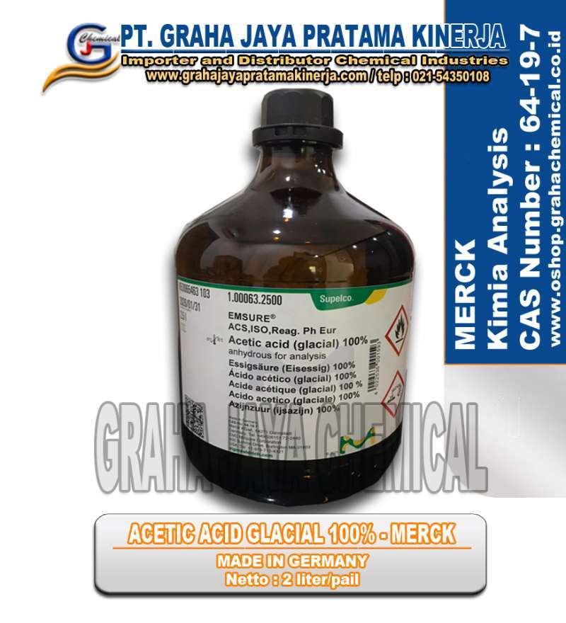 Jual Acetic Acid Glacial 100 Merck Kimia Analysis 2 Liter Di