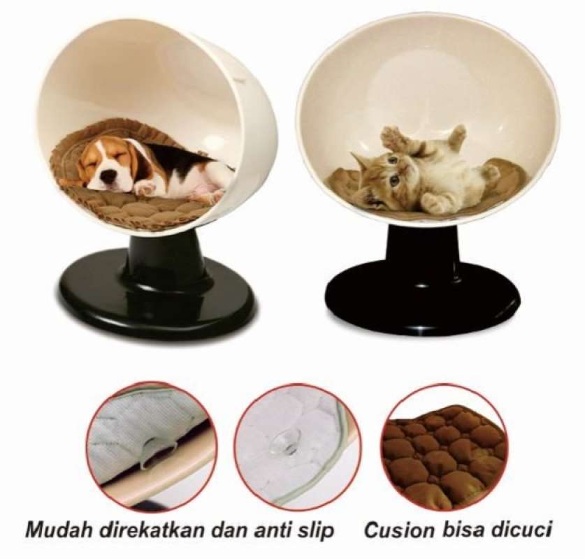 Jual PLASTIC PET BED WITH STAND CUSHION BED221 tempat tidur hewan di