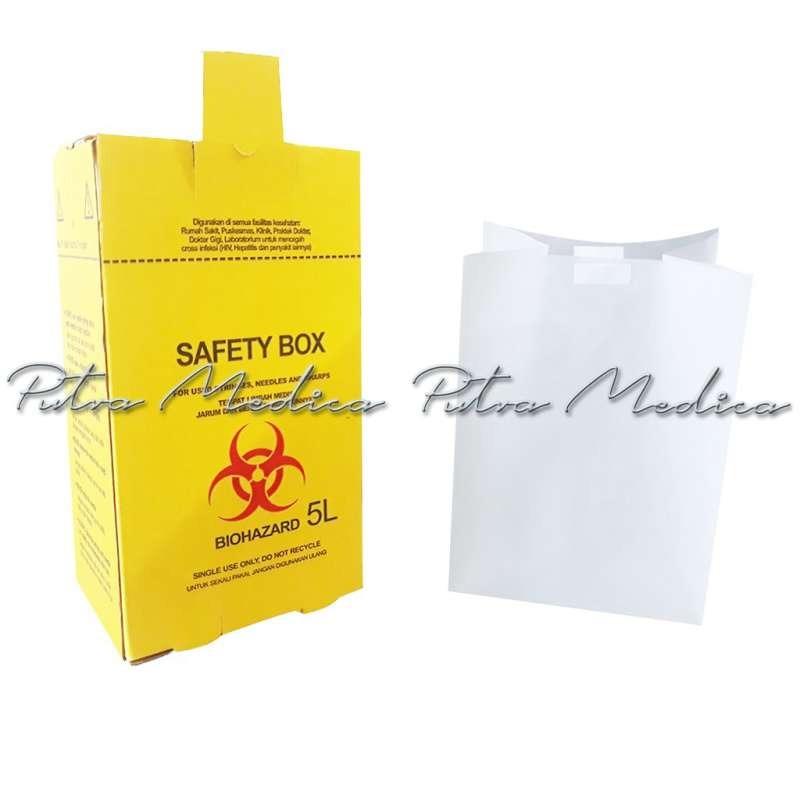 Jual Safety Box 5 Liter isi 2 pcs / Kotak Limbah Medis Khusus Benda