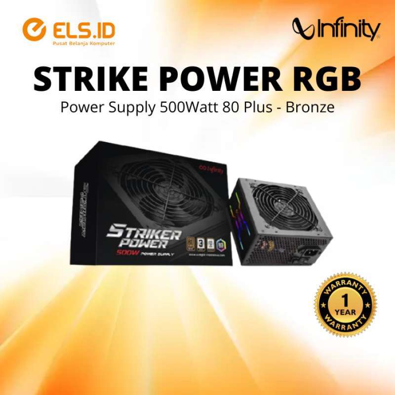 Jual Power Supply 500Watt Infinity Strike Power RGB (1th) 80Plus