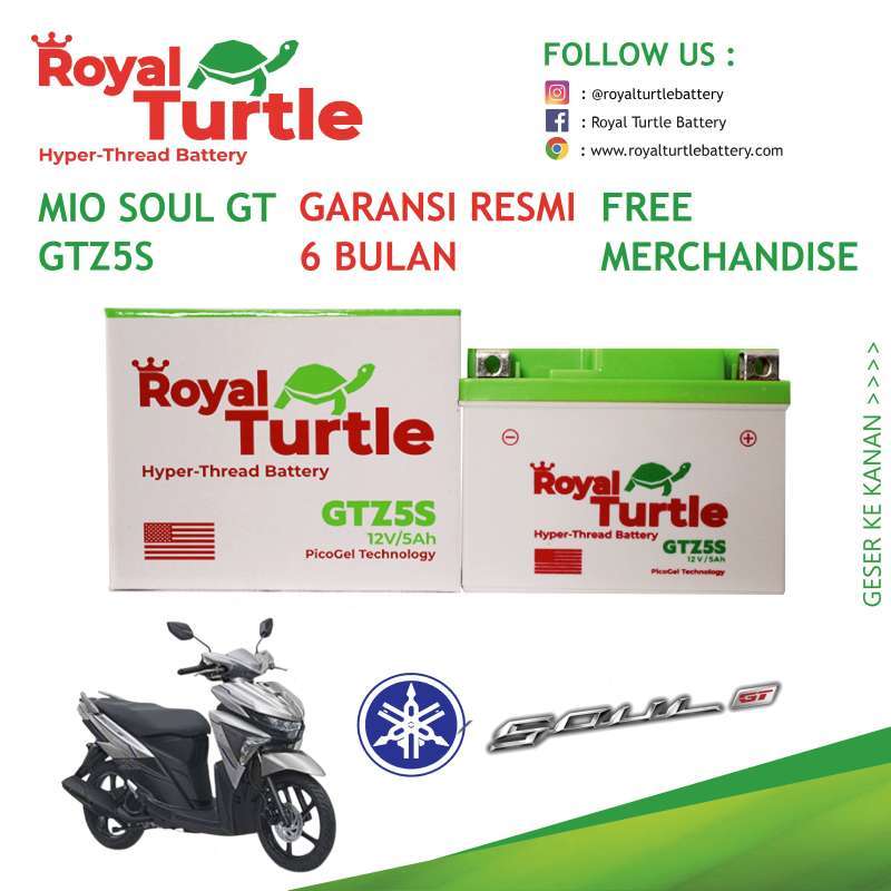 Jual Aki Motor Yamaha Mio Soul Gt Royal Turtle Gtz5s Accu Kering