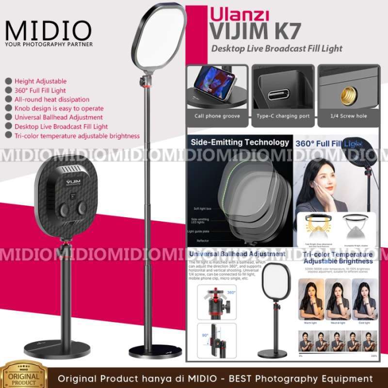 Jual Ulanzi Vijim K7 LED Video Lamp Meja Lampu Gaming Lampu Tiktok Live ...
