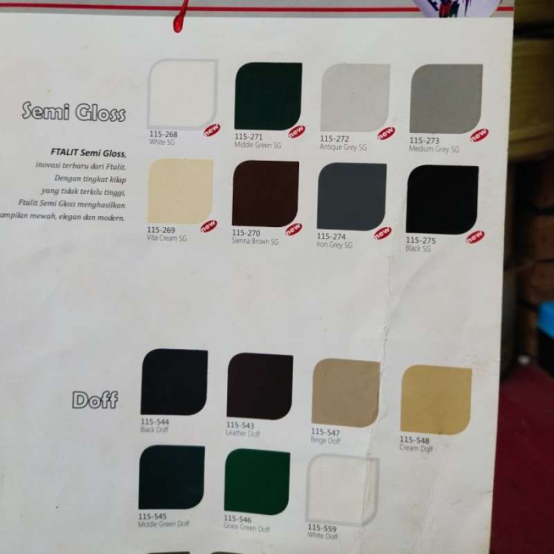 Promo FTALIT DOFF DAN SEMI GLOSS 1 Liter - 1 Kg Diskon 9% di Seller