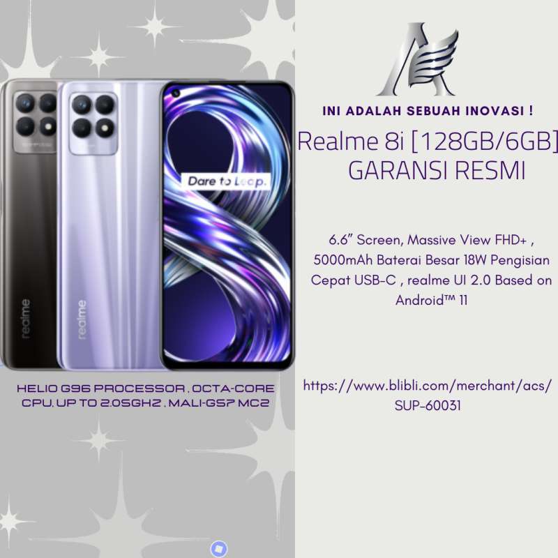 Jual Realme 8i Ram 6/128 GB Rom 128GB Garansi Resmi di Seller ACS ...