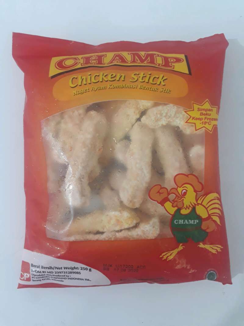 Promo CHAMP Nugget Stick Naget Bentuk Stik 250 Gram Frozen Food Diskon ...