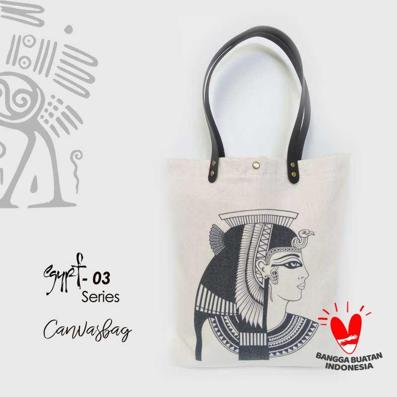 Promo Dewani Tote Bag Egypt Series 03 Canvas Natural Vintage Tote Bag