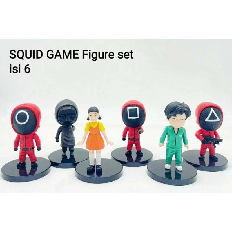 Jual Mainan Squid Game Figure Set Topper Cake Netflix Korea Series