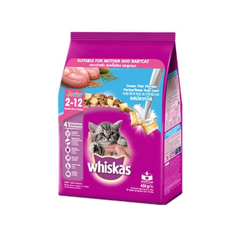 Jual Whiskas Junior Ocean Fish 1 kg makanan kering anak kucing di bawah