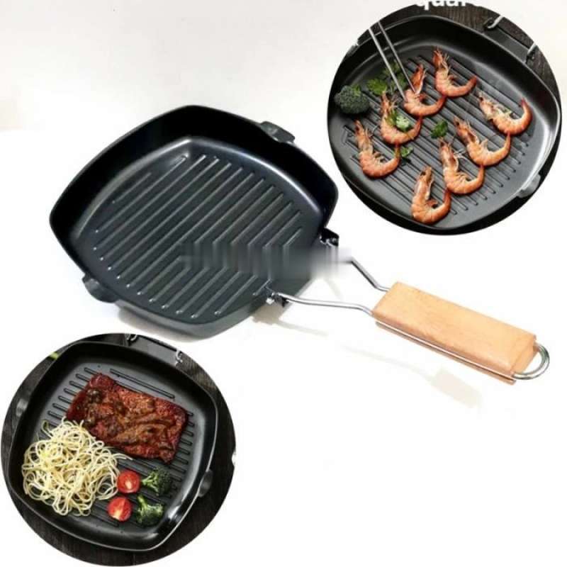 Promo Teflon BBQ Grill Pan Anti Lengket/Wajan Panggang Square Non Stick