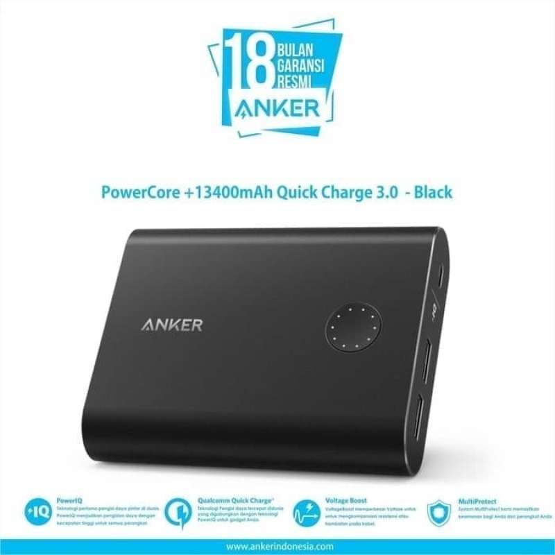 Jual Anker PowerCore+ 13400, Quick Charge 3.0 di Seller