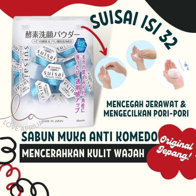 Jual Suisai Face Wash Powder (Isi 32) Original Jepang Pembersih Wajah dan Pori, Anti Kulit