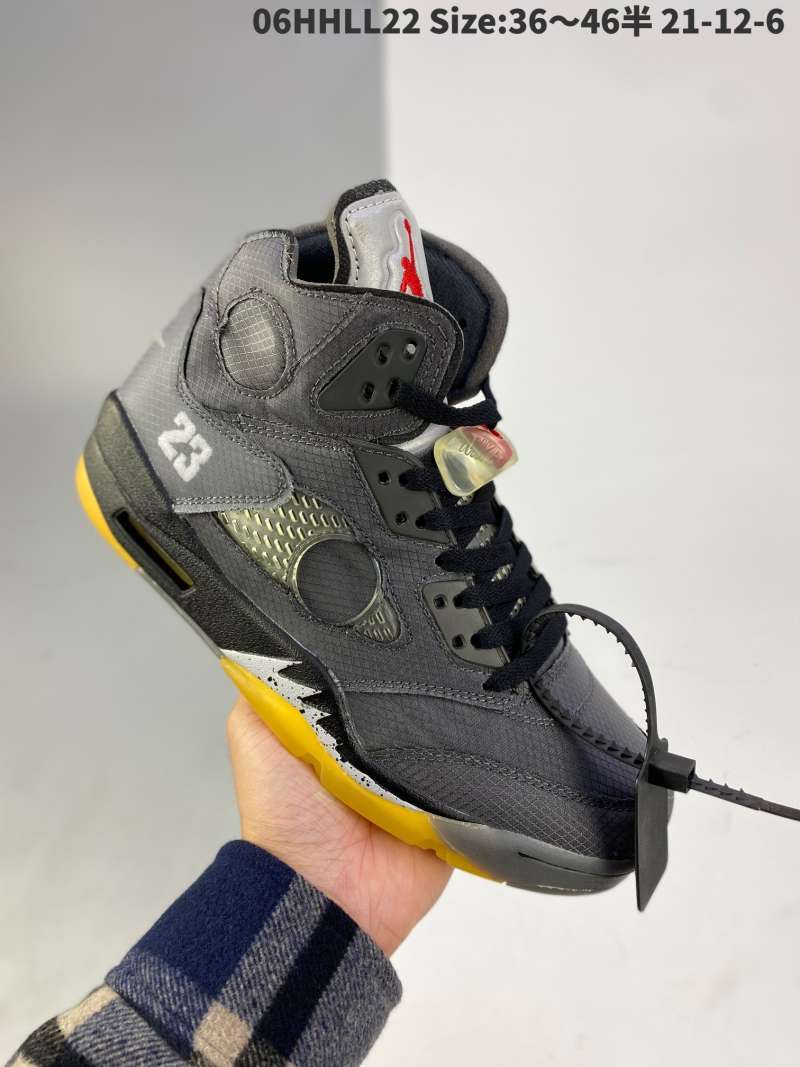 Jual Off - white x Nike Air jordan 5 retro SP high top black cicada ...