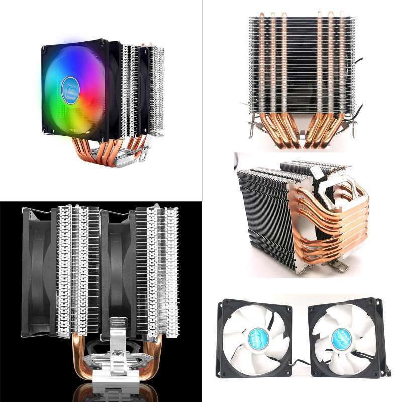 Jual Pc Cpu Cooler Heatsink 6 Heatpipes Pwm Rgb Fans For Amd Fm1 Am3 ...