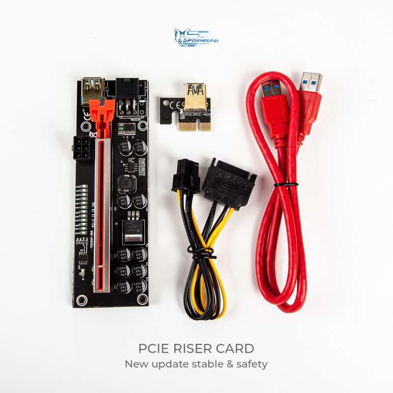 Fhc Riseer Jual Pcie Riser - Pce164p No9 V011s Pro Plus Pcie 1x To 16x - Black Red ...