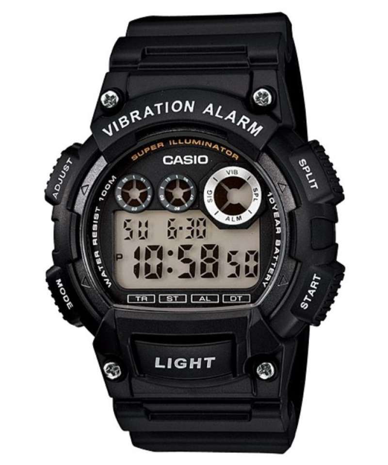 Promo Casio Digital Jam Tangan Pria Hitam Karet W735H1A Original