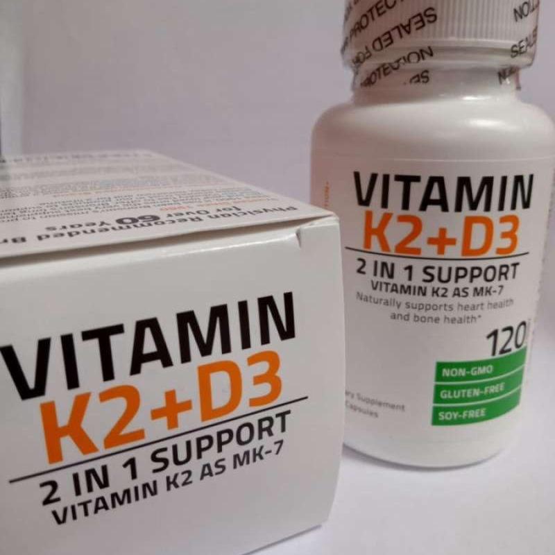 Jual ASLI USA Bronson Vitamin D3 5000 IU + K2 MK 7 isi 120 Kapsul