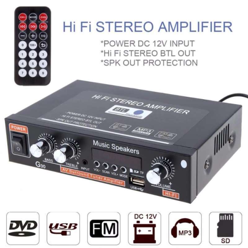 Promo Dijual Audio Power Amplifier Bluetooth HiFi Stereo Booster Remote
