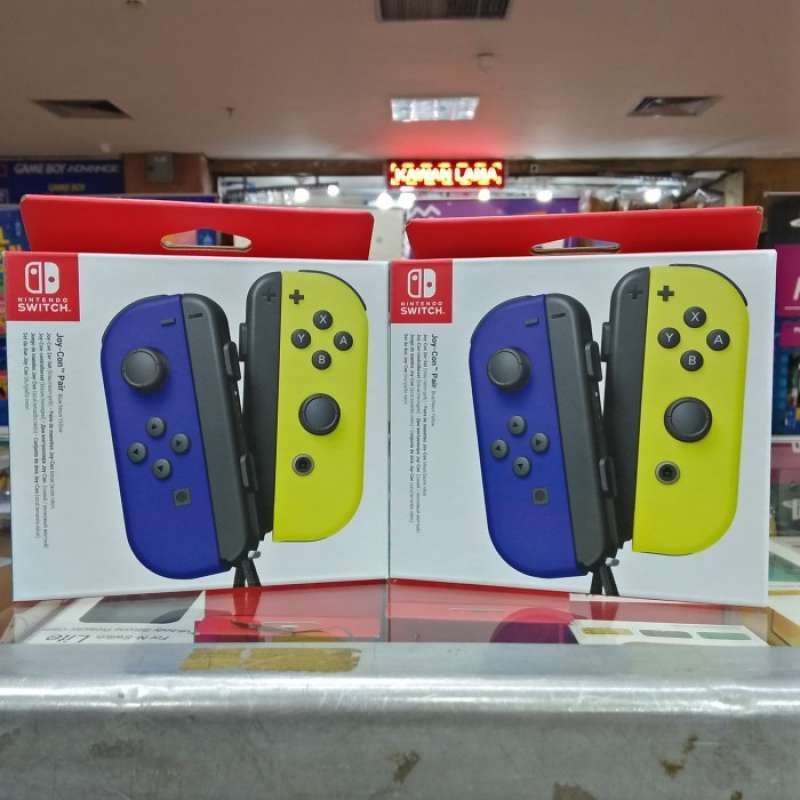 Jual NINTENDO SWITCH JOY CON CONTROLLERS (BLUE NEON YELLOW) L/R di