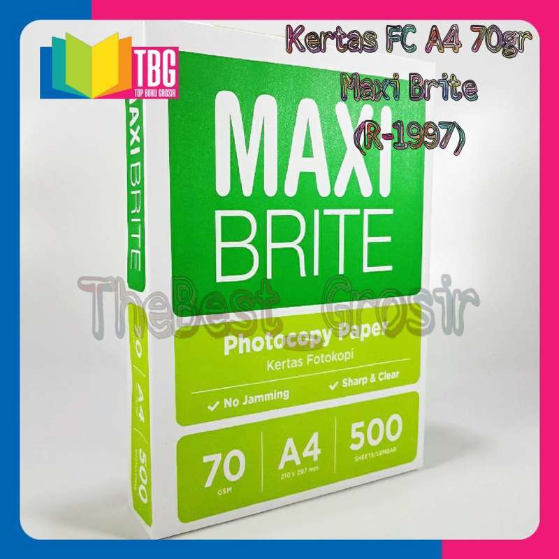Jual 1 RIM (500 LEMBAR) KERTAS FOTO COPY A4 70GR MAXI BRITE / KERTAS ...
