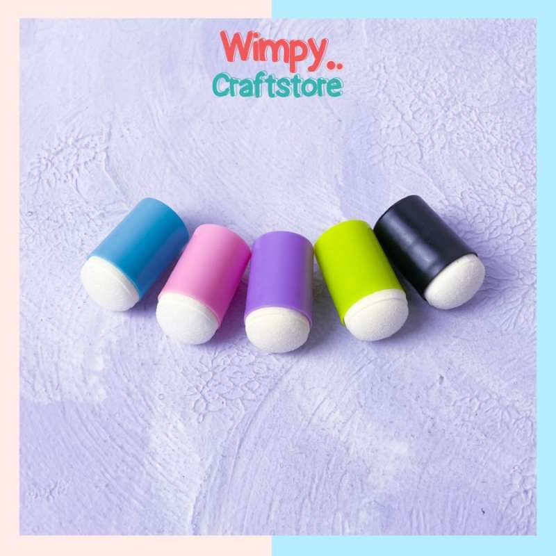 Jual Finger Sponge Brush Pon Pon Foam Daubers Kuas Alat Lukis Kerajinan