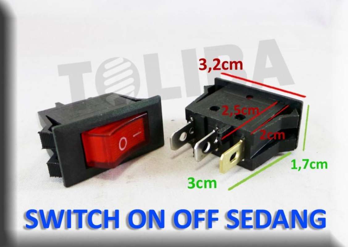 Jual saklar switch on off on-off medium sedang Kaki 3 pin 3 lampu di ...