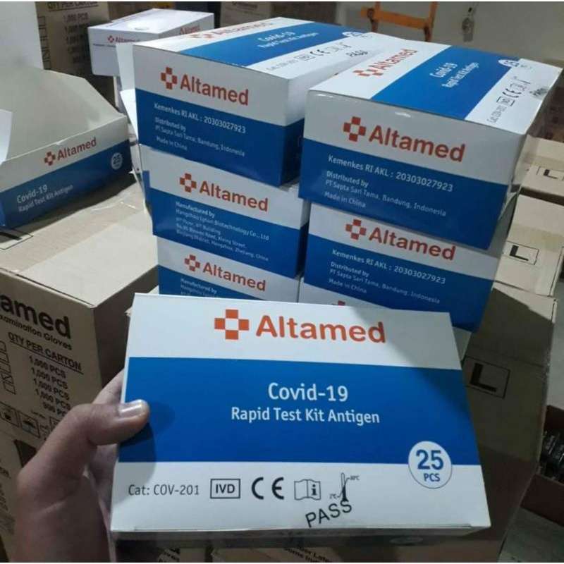 Jual ALTAMED COVID19 RAPID TEST KIT ANTIGEN PER BOX ISI 25KIT di