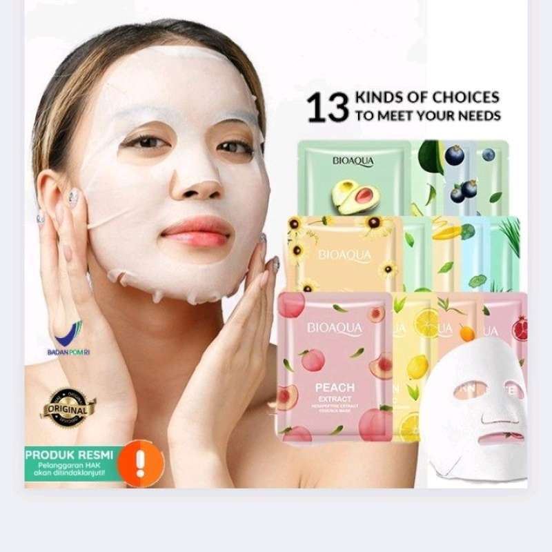 Jual Masker Wajah BioAqua BPOM Masker Sheet Mask Essence Varian Rasa