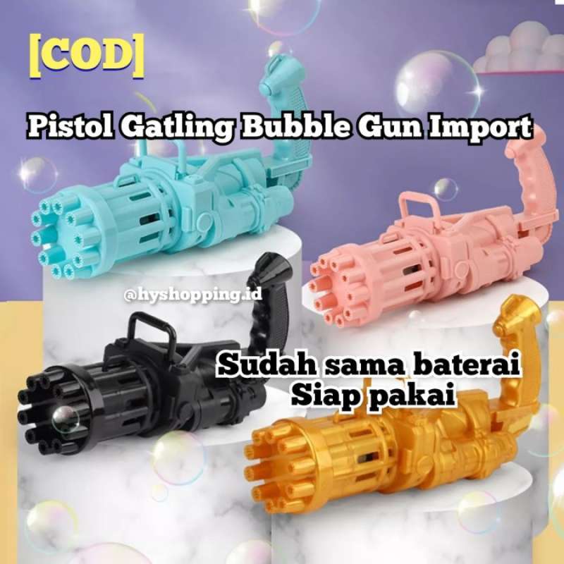 Jual Mainan Viral Tiktok Pistol Gatling Bubble Gun Mainan Anak di
