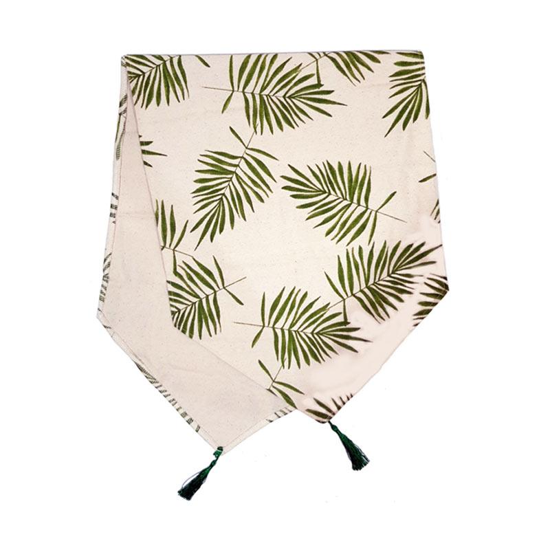 Jual Ellenov Daun Kelapa Hijau Muda Kanvas Tebal Taplak Meja [40x150cm
