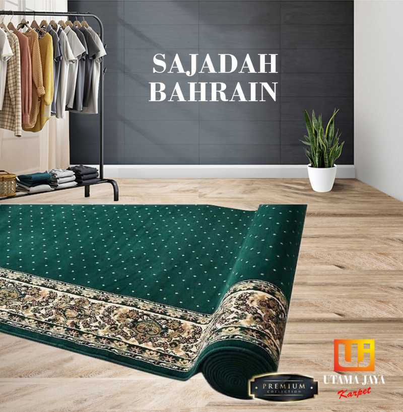 Promo BAHRAIN SEJADAH PREMIUM GULUNG PRAYER MAT 1,2X10 METER HIJAU