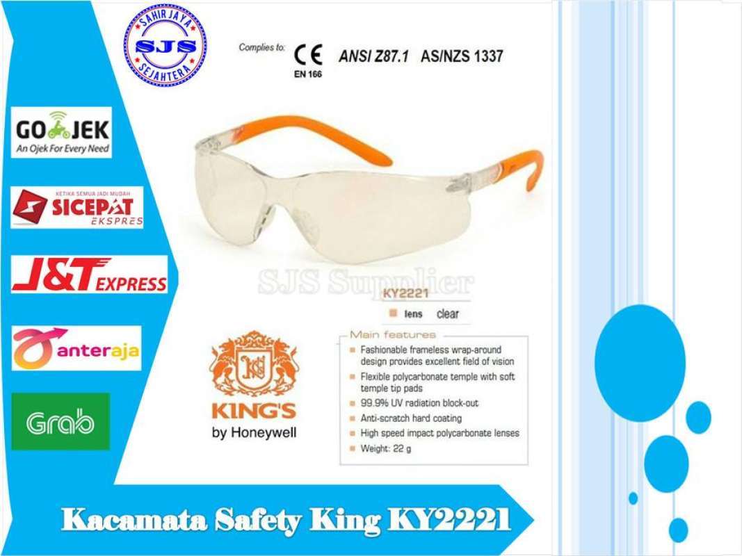 Jual Kacamata Safety Kings KY2221 Safety Glass Kings KY2221 Harga Per