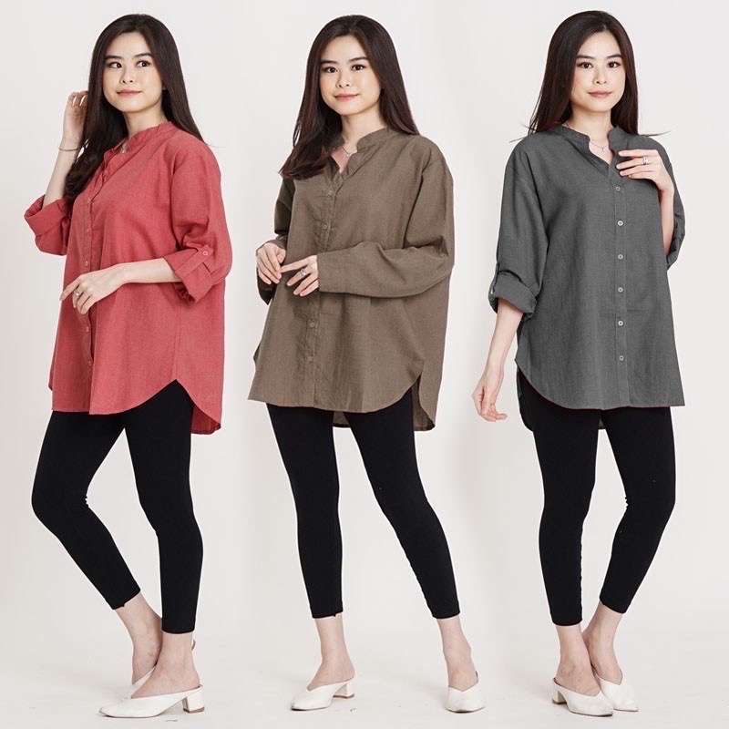 Promo Baju Atasan Kemeja Wanita Jumbo Bigsize Ld 120cm Xxl Xxxl