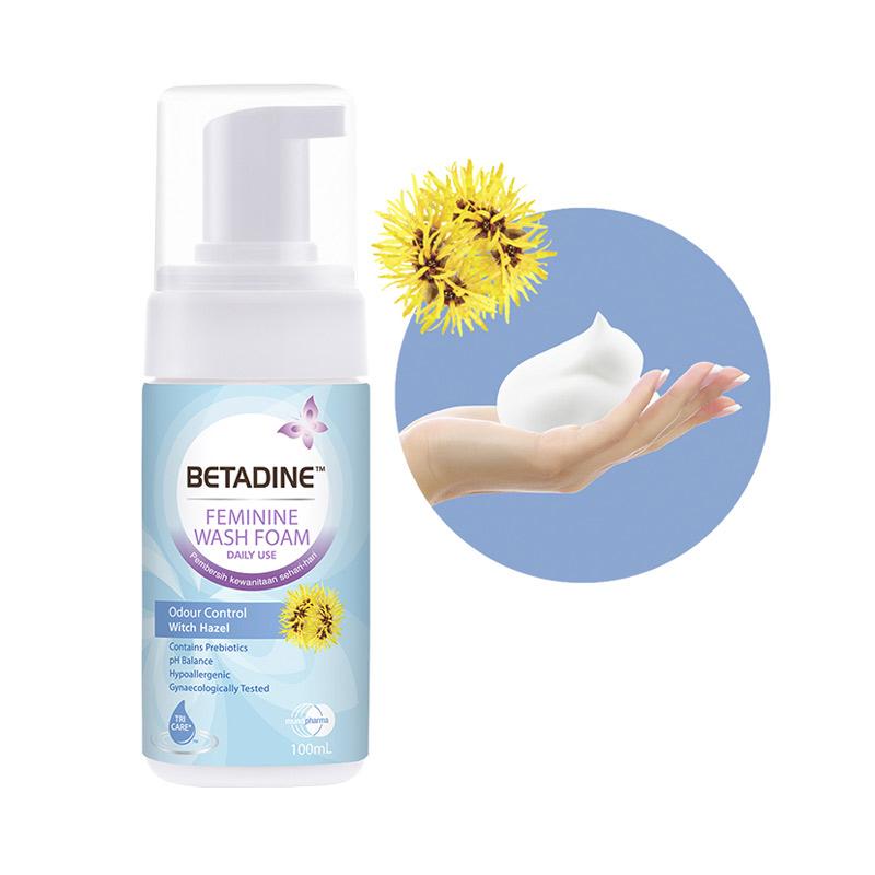 Jual BETADINE Feminine Wash Foam Odour Control Witch Hazel [100 mL] di