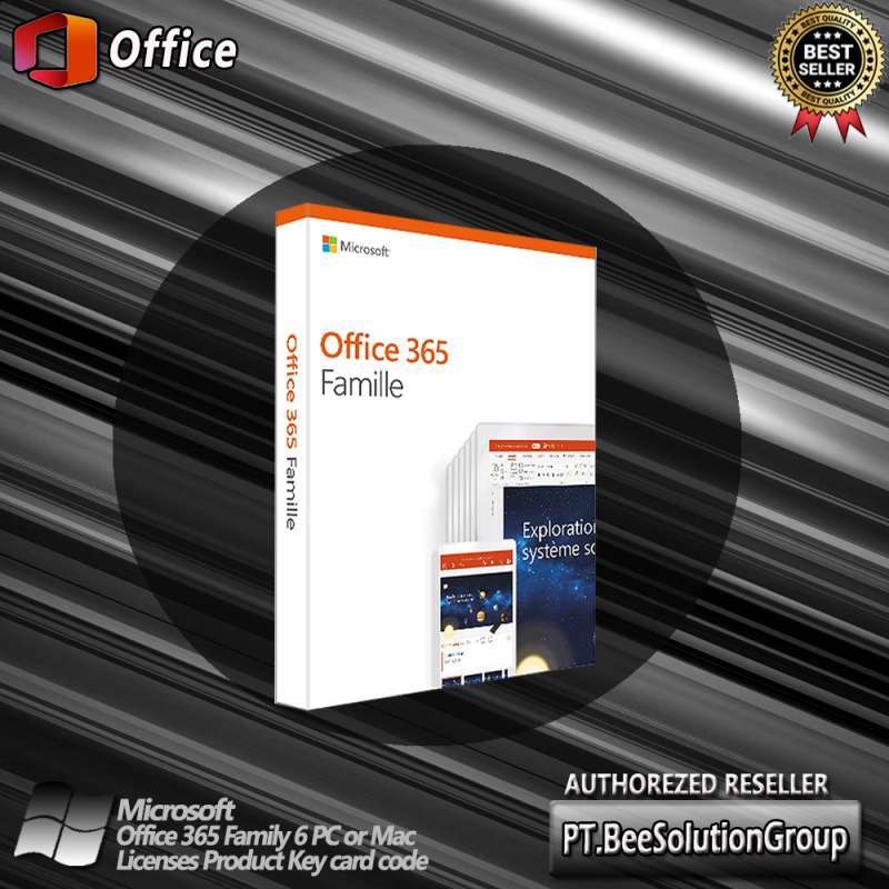 Jual Microsoft Office 365 Family 6 PC or Mac Licenses Product Key card