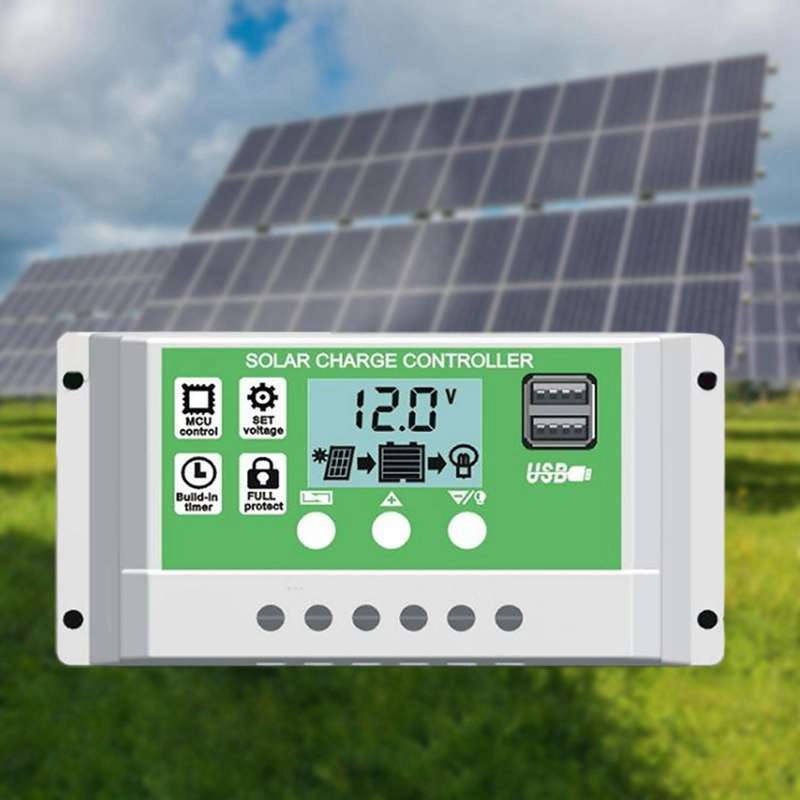 Promo Solar Panel Battery Charge Controller 12V/24V LCD Regulator Auto ...