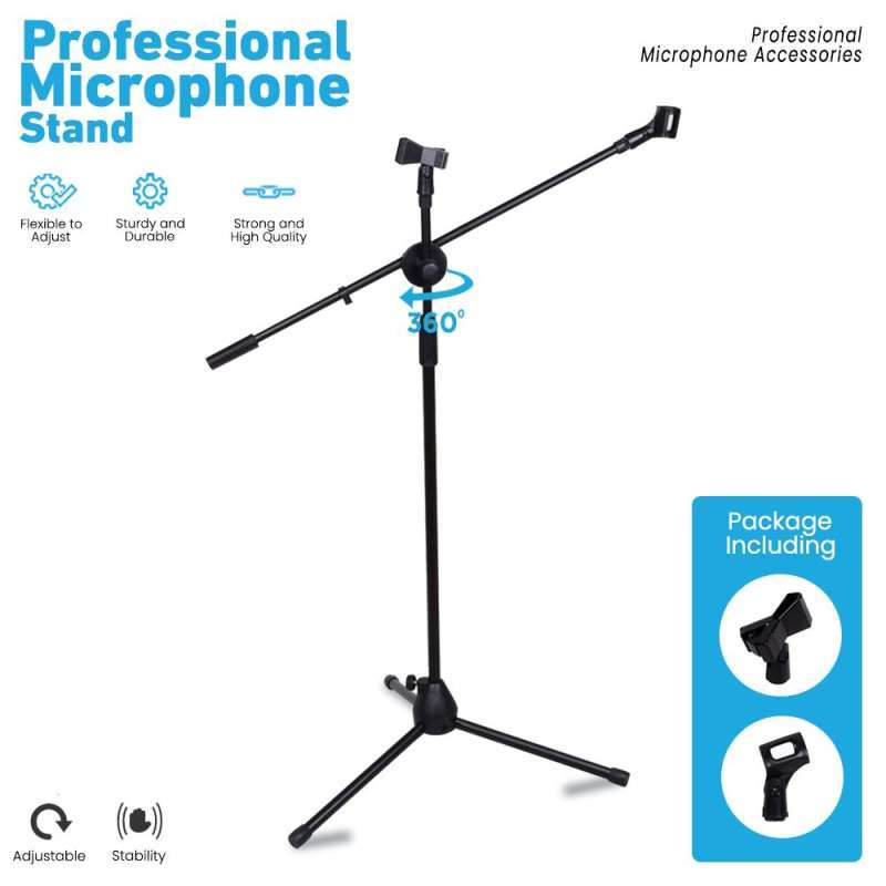 Jual Tripod Stand Microphone with Flexible Overhead Boom Arm Mic di