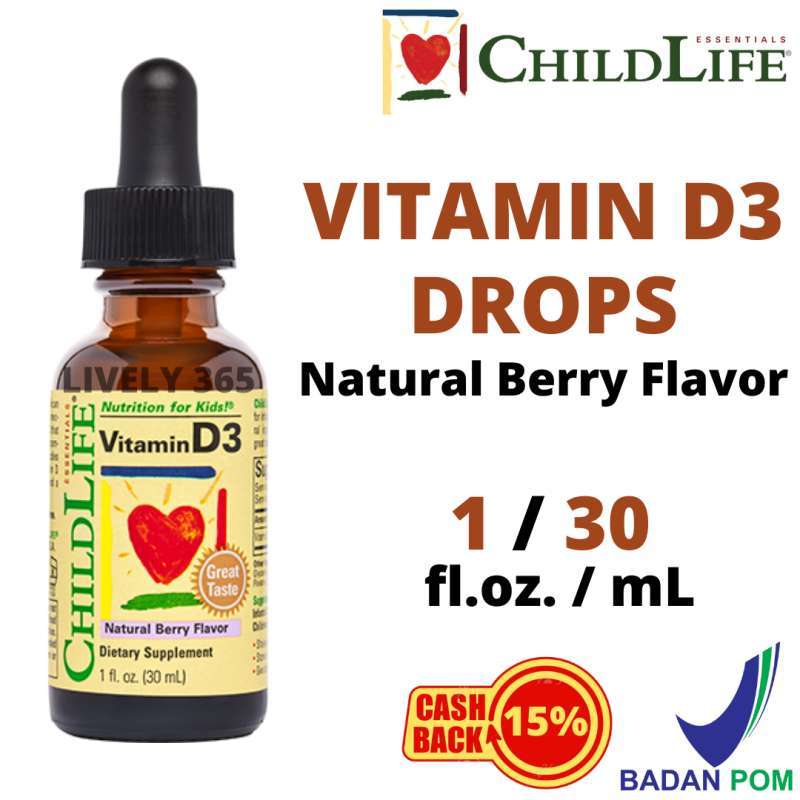 Jual ChildLife / Child Life Vitamin D3 500 IU Drops Natural Berry
