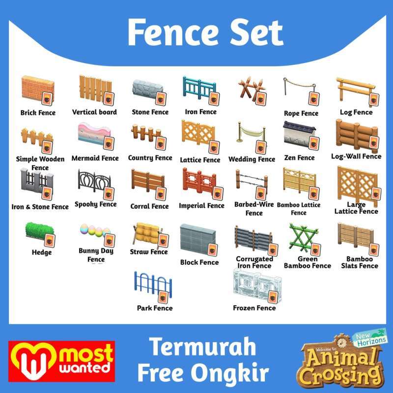 Jual Fence Set Animal Crossing New Horizon ACNH NMT Bells Material