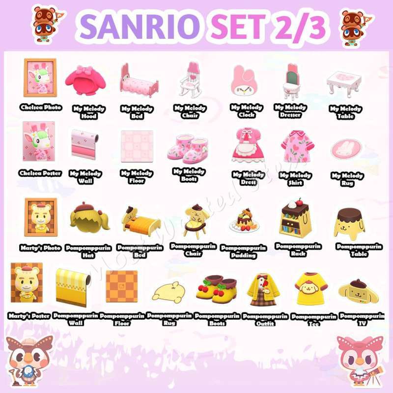 Jual Sanrio Set Animal Crossing New Horizons ACNH Furniture V 1.9 New