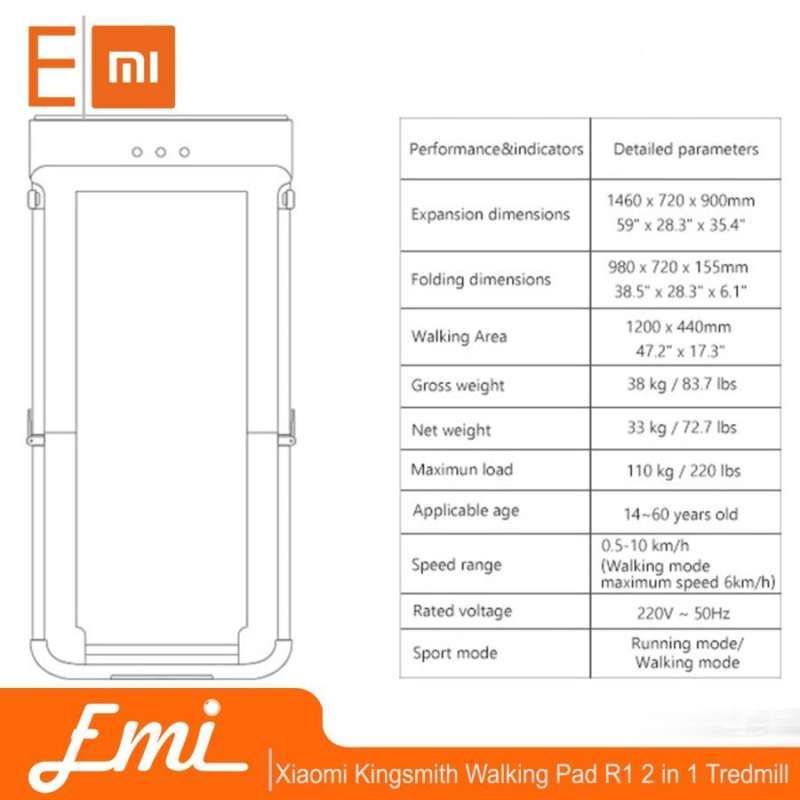 Kingpad R1 Pro Jual Kingsmith R1 Pro Walking Pad 2 In 1 Treadmill Di Seller Emilab ...