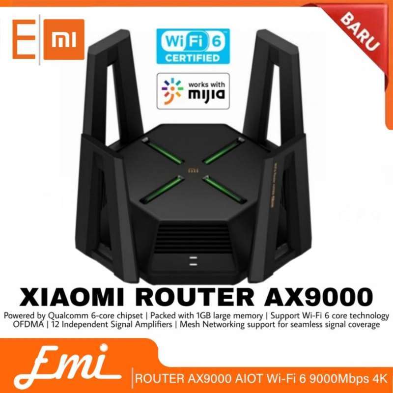 Jual ROUTER AX9000 AIOT Wi-Fi 6 9000Mbps 4K Qam - Mi Wifi di Seller ...