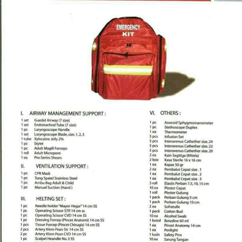 Jual Tas Emergency Kit Isi Tas P3k Lengkap Isi Tas Emergency Kit 