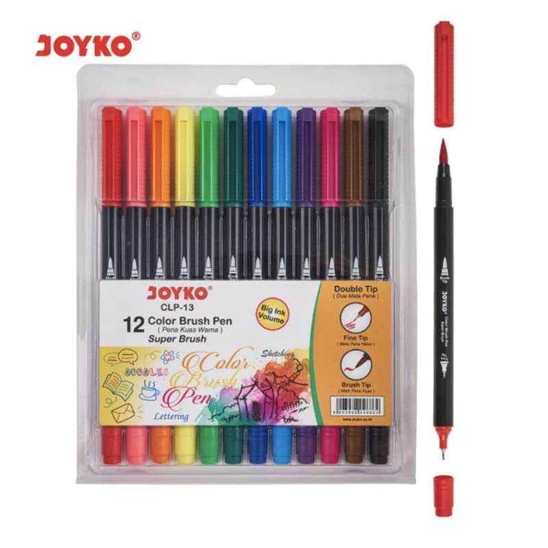 Jual Spidol / Color Brush Pen Joyko CLP13 12 Warna di Seller Dyota