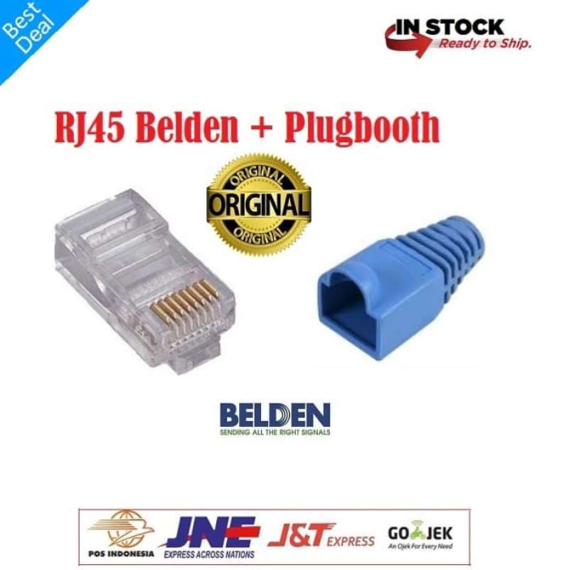 Jual KONEKTOR RJ45 BELDEN CAT5 ORIGINAL DAN PLUG BOOTH SATUAN - ECERAN ...