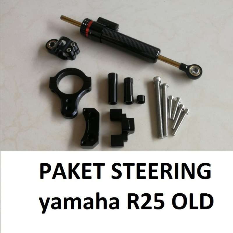 Jual PAket Steering Damper Yamaha R25 Old Bracket Stabilizer Stang