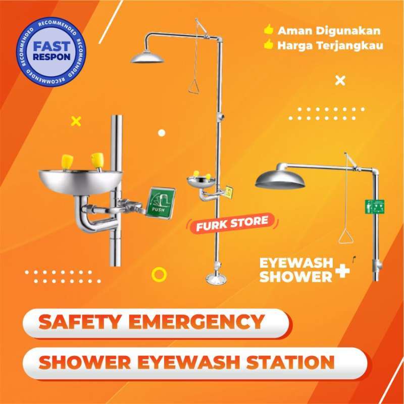 Promo Emergency Shower Eyewash Stainless Steel, Safety Shower, Tempat