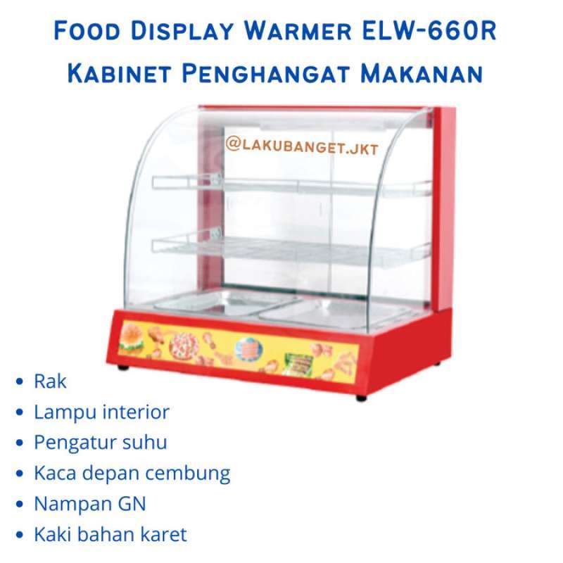 Jual Food Display Warmer Elw660R Penghangat Makanan Getra Elw