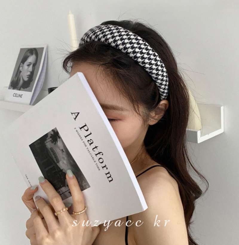 Jual BANDO BANDANA KOREA WANITA / BANDO RATA TRENDY KOTAK TWEED OMAHA